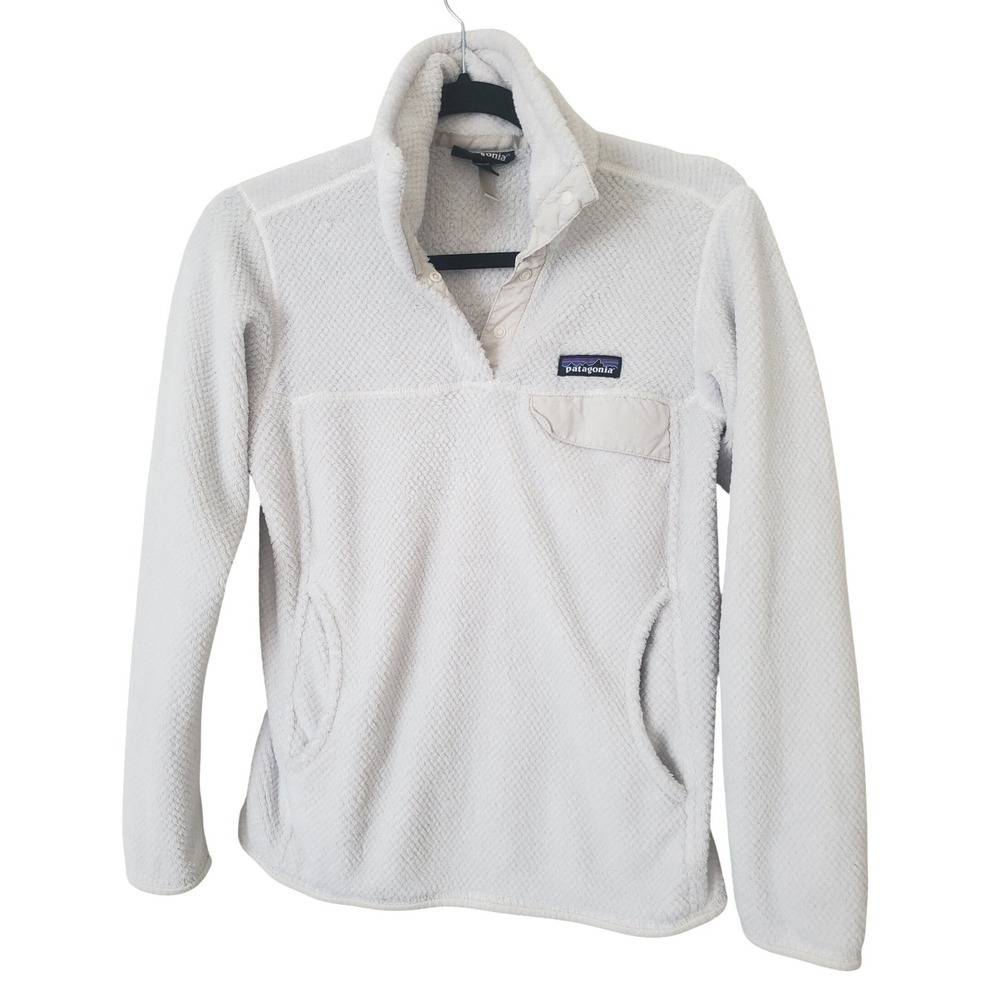 Patagonia Re-Tool Snap Fleece Pullover Womens XS Off White